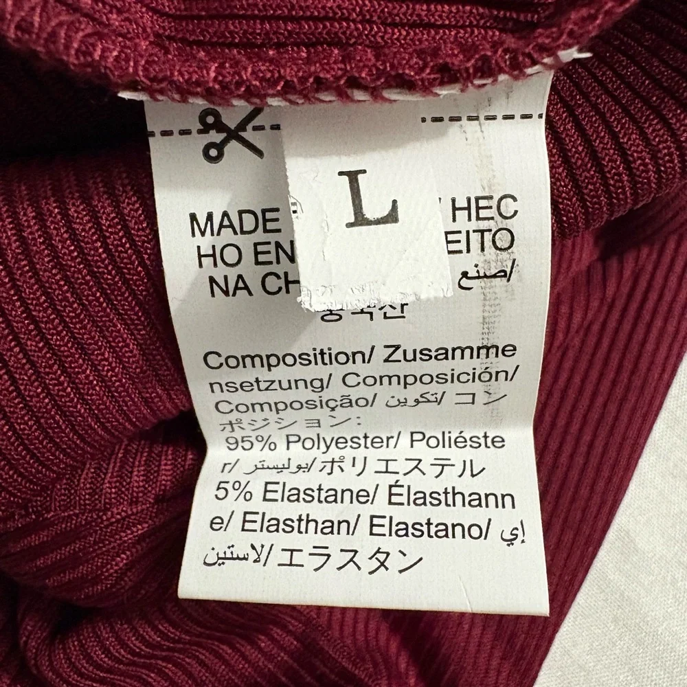 Burgundy Long Sleeve Jumpsuit. Size L. New - Picture 3 of 12